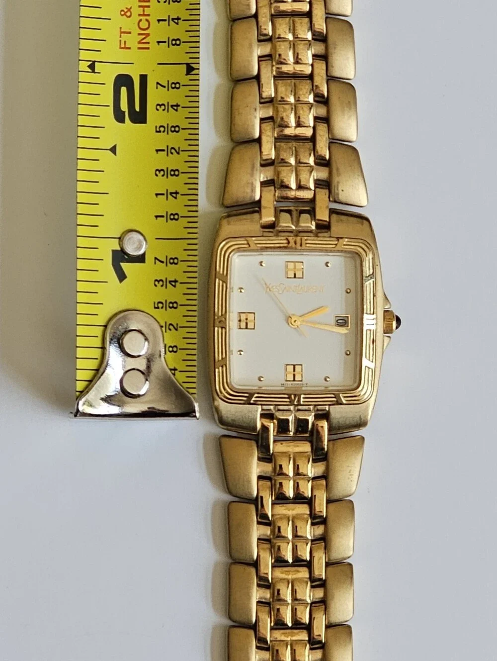 Vintage Yves Saint Laurent Watch 91611-H12093 Gold-Tone w/ Manual & Box (Works)